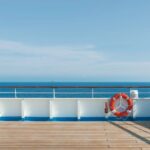 Cruise ship at sea on a holiday voyage