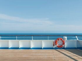 Cruise ship at sea on a holiday voyage