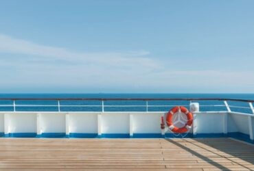 Cruise ship at sea on a holiday voyage