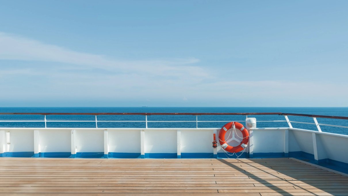 Cruise ship at sea on a holiday voyage