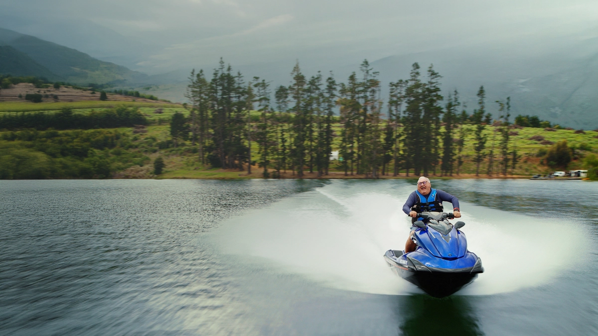 Jet ski on open water