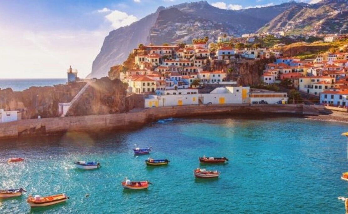 Madeira coastal landscape beneath a clear sky
