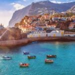 Madeira coastal landscape beneath a clear sky