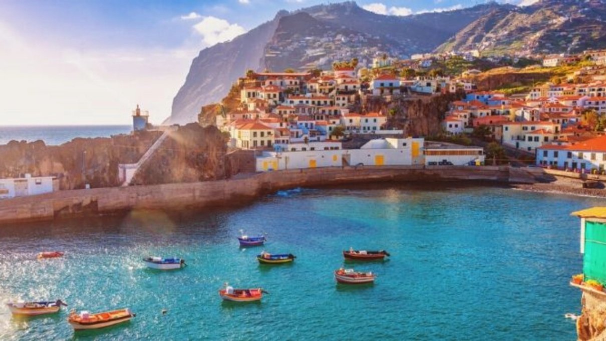 Madeira coastal landscape beneath a clear sky