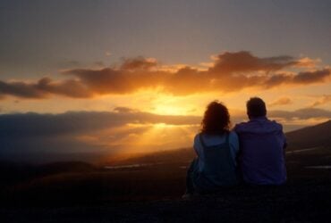 Sunset over a travel destination