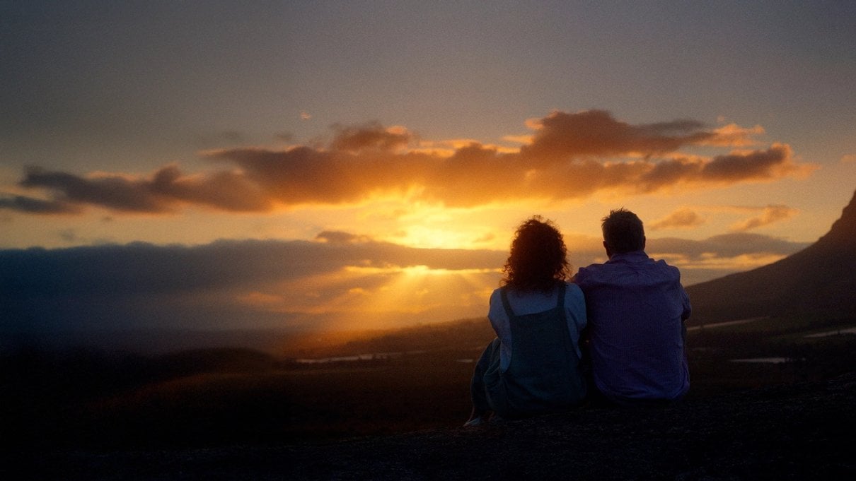 Sunset over a travel destination