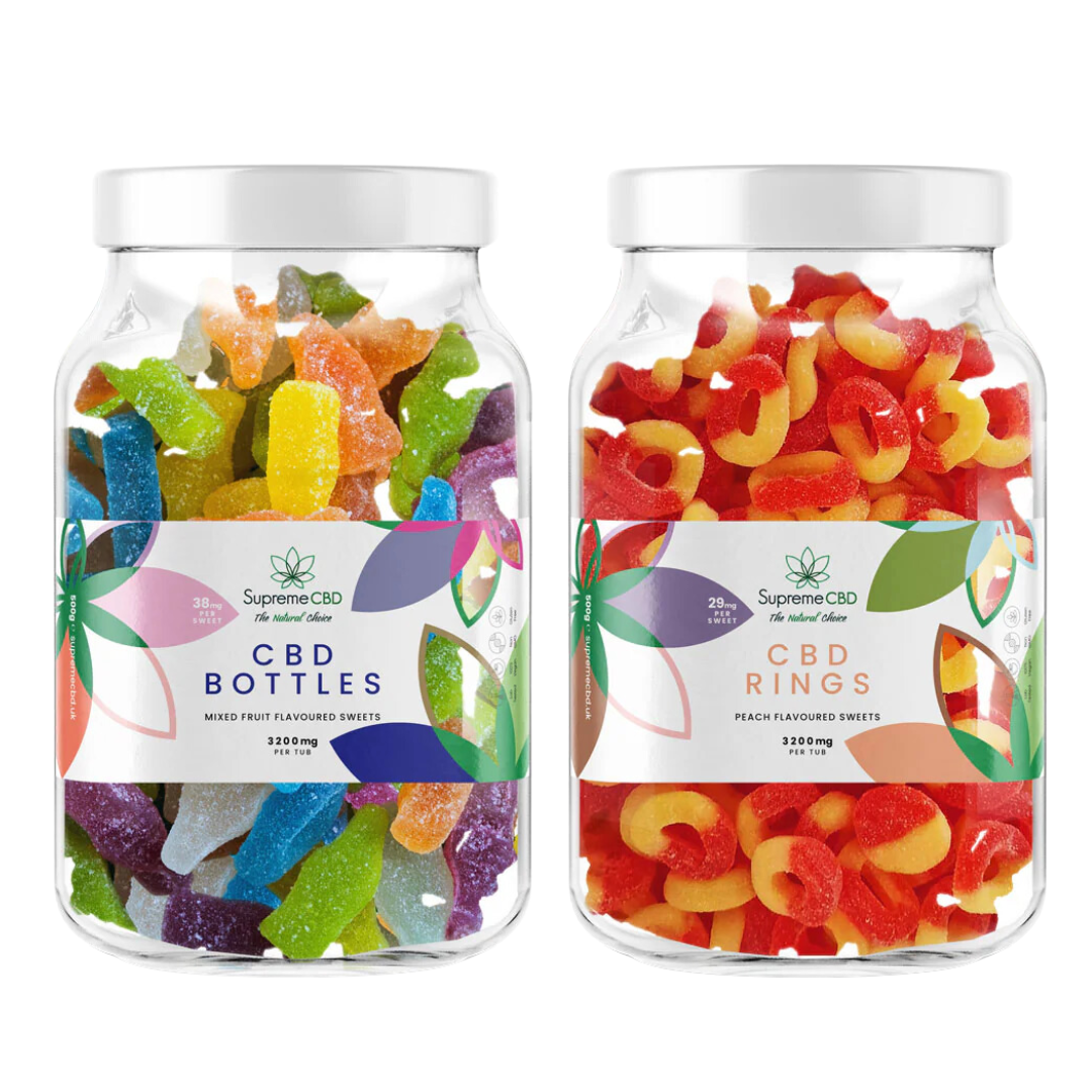 Two gummy sweet tubs