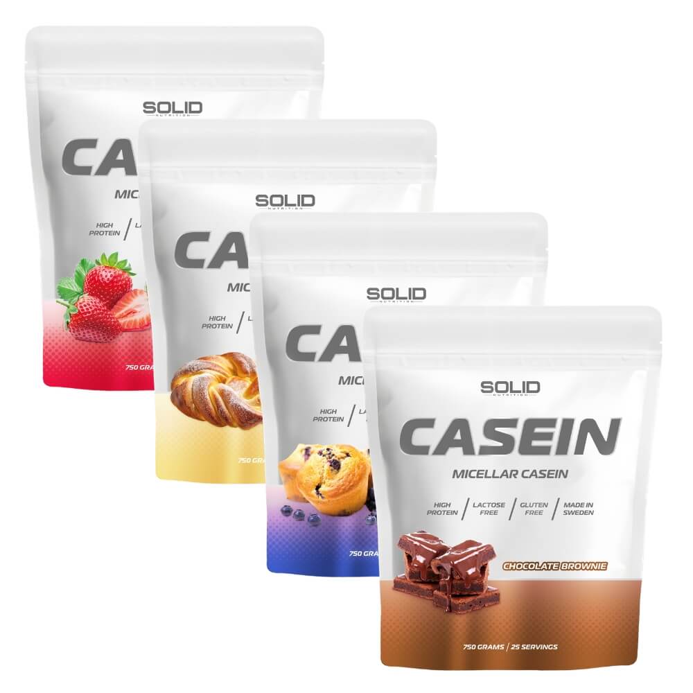 SOLID Nutrition Casein i produktförpackning