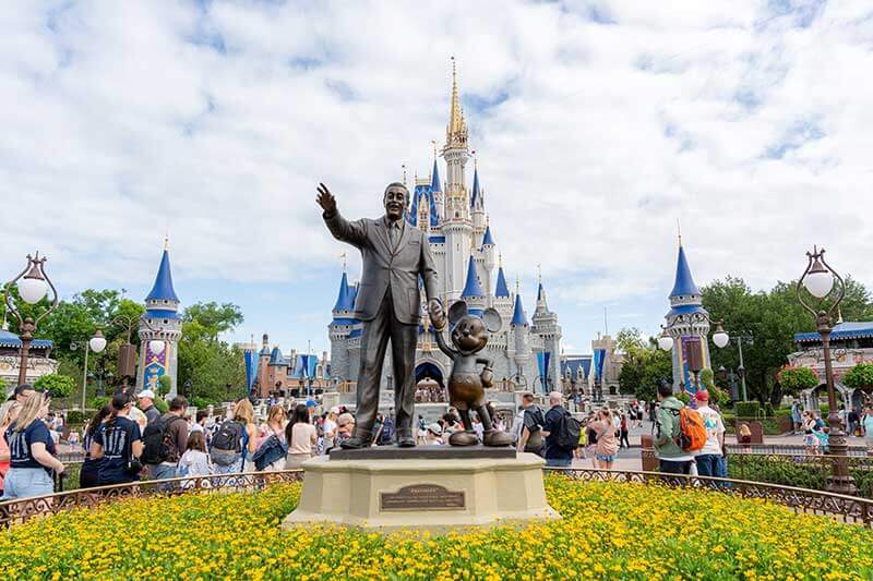 Cinderella Castle and Partners statue at Walt Disney World