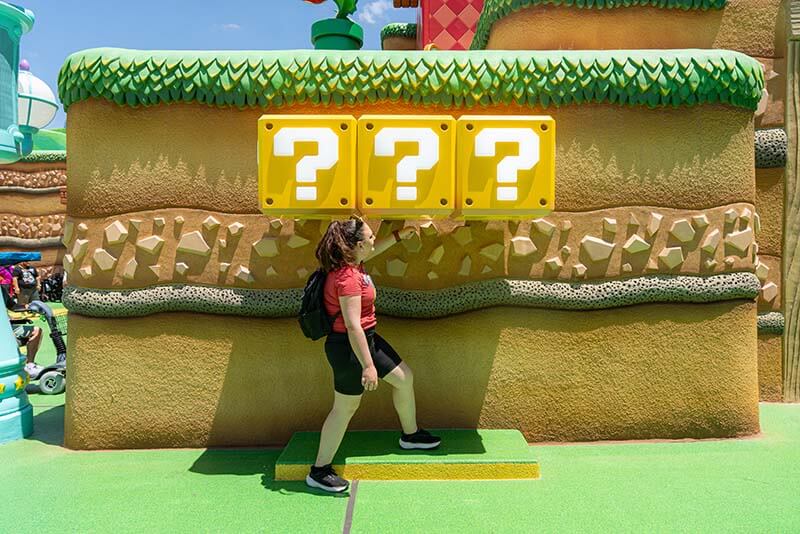 Question blocks in Super Nintendo World at Universal Orlando