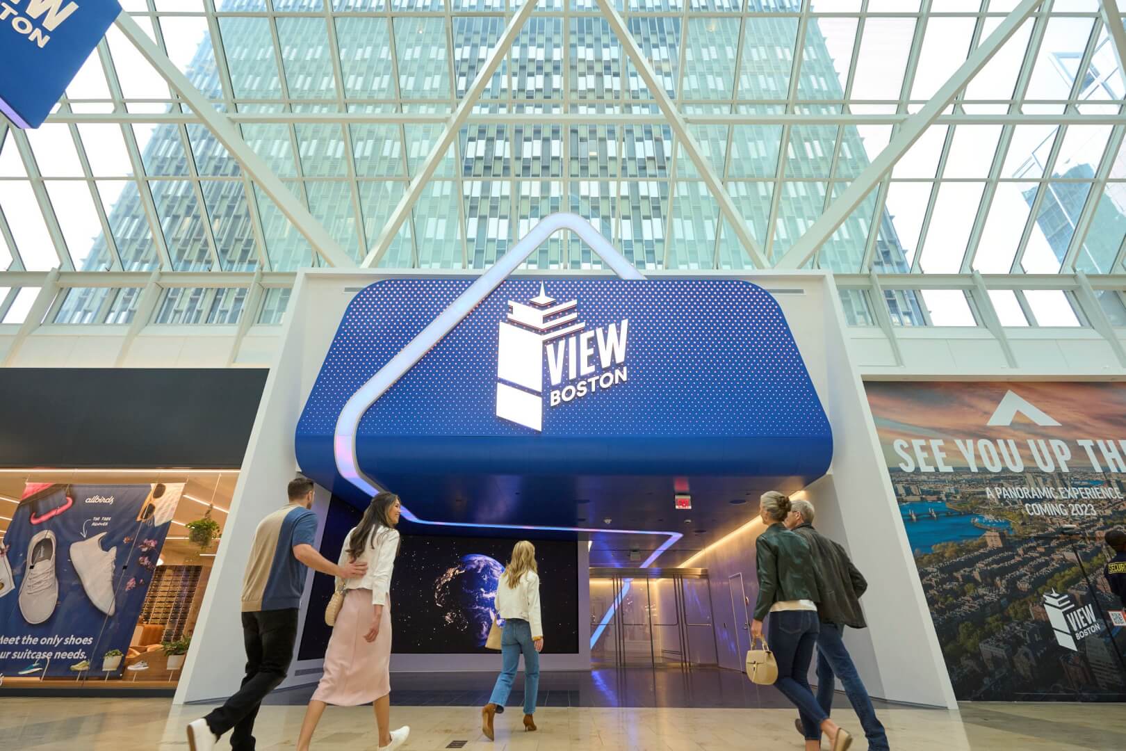 Ground-level entrance area at View Boston