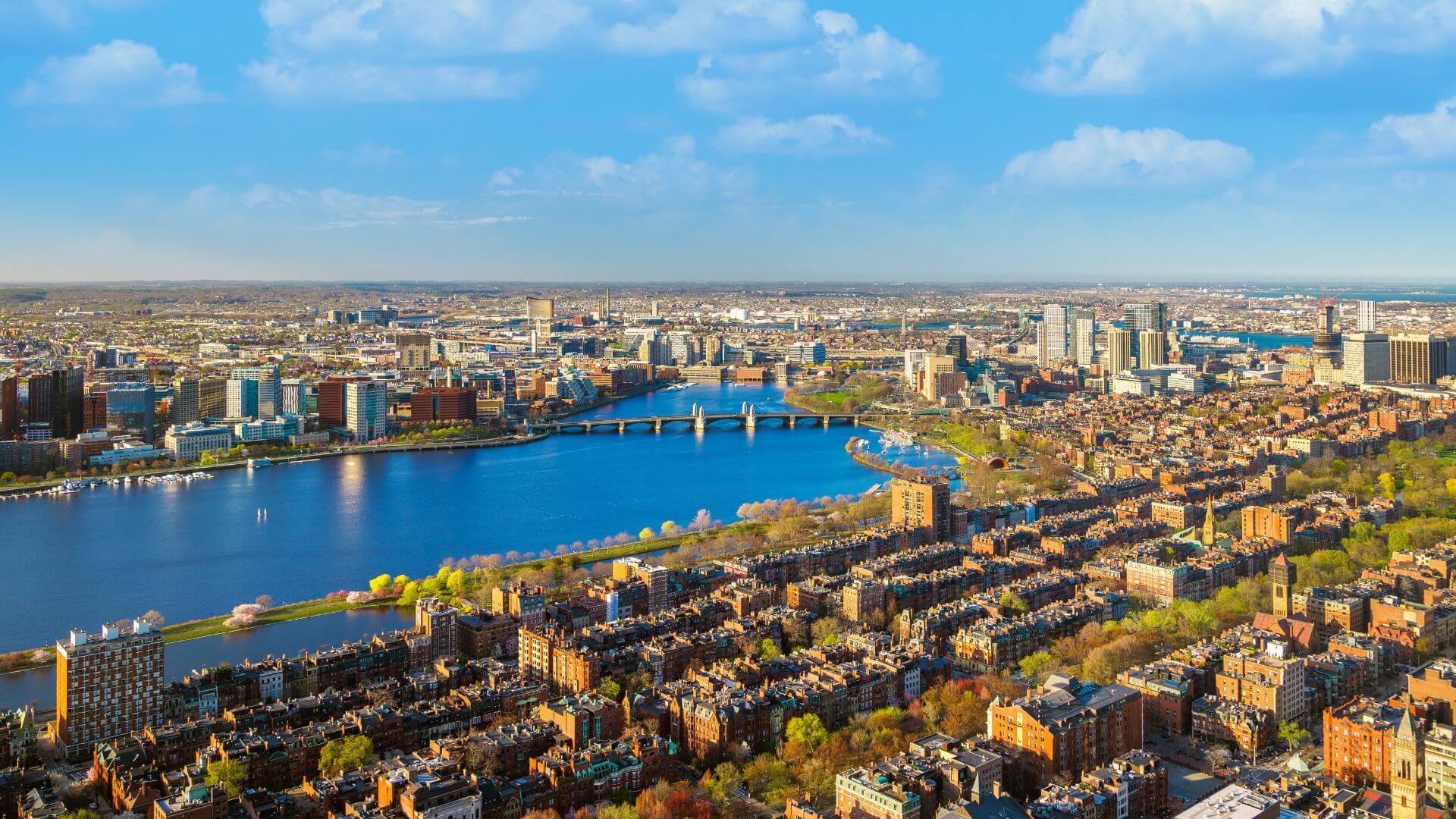 Daytime view across Boston and the Charles River from View Boston