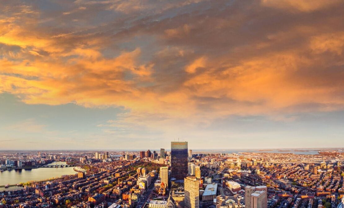 Boston skyline seen from the View Boston observation deck