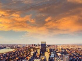 Boston skyline seen from the View Boston observation deck