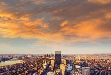 Boston skyline seen from the View Boston observation deck