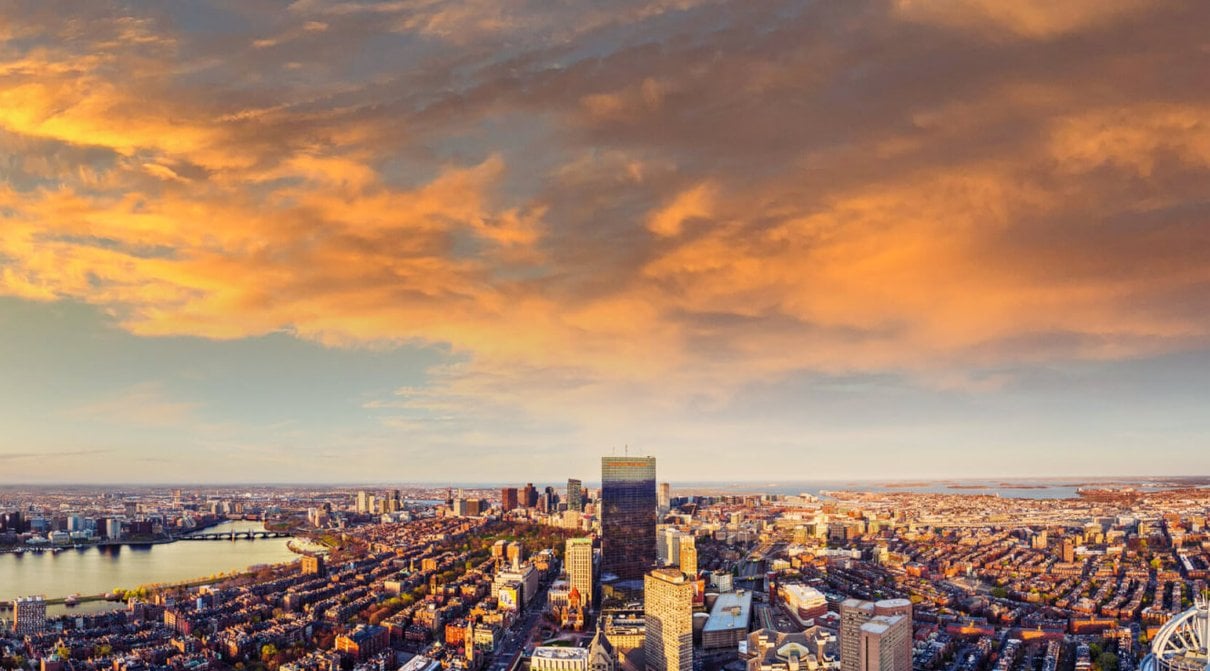 Boston skyline seen from the View Boston observation deck