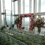 Floral ceremony setting beside the windows above London at The View from The Shard